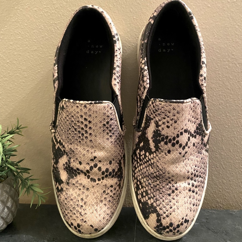 A NEW DAY SNAKE PRINT SLIP ON TENNIS SHOES